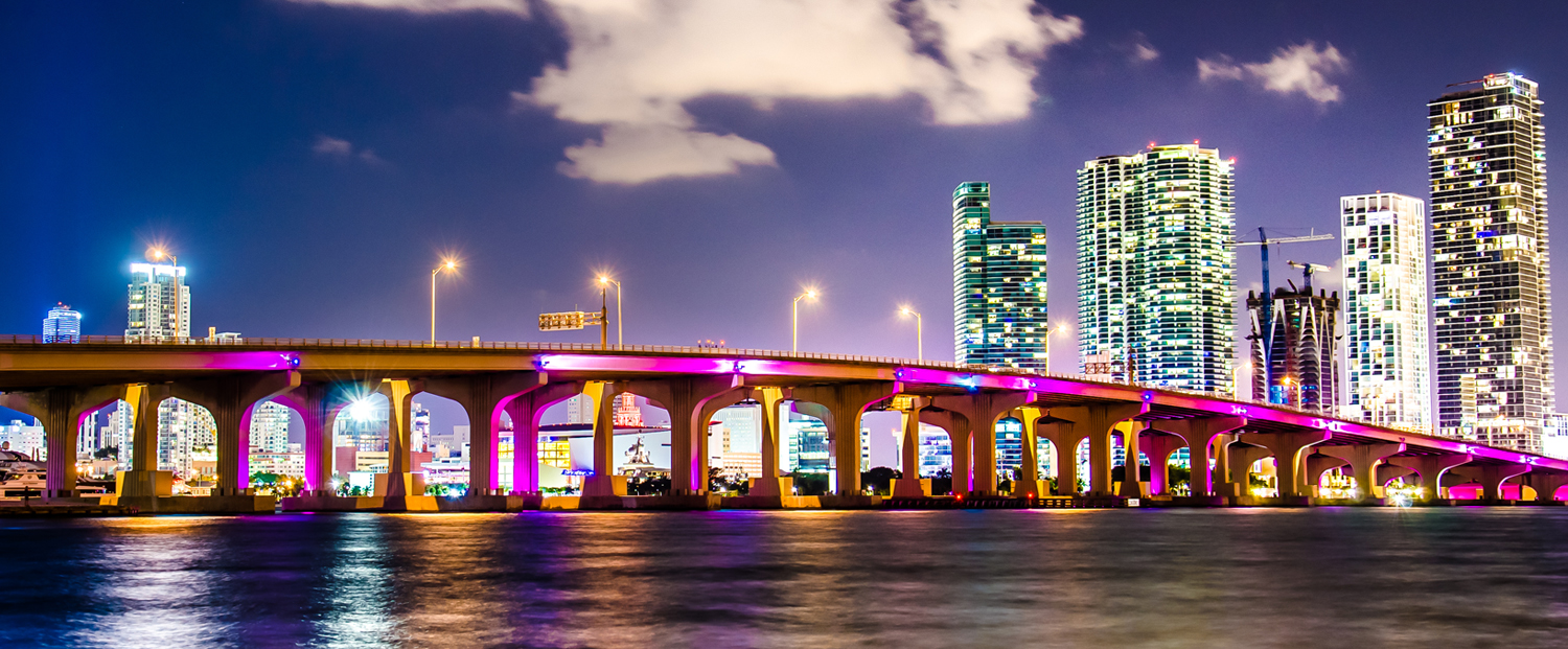 Bridge in Miami with Skyline