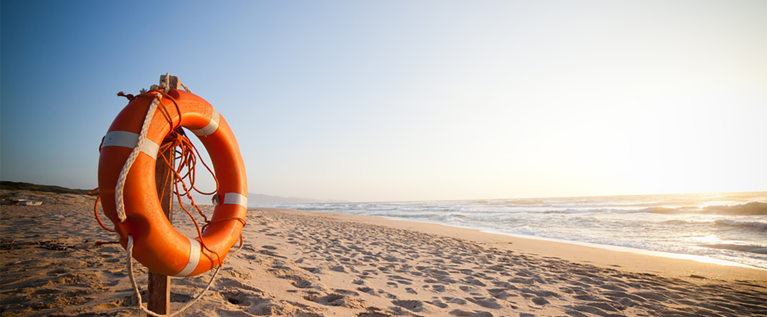 Beach with Life Preserver